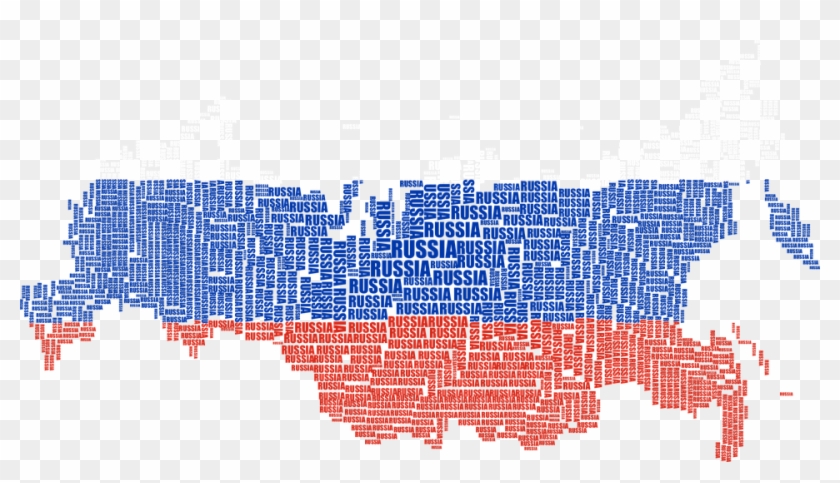 Russia Map Typography Asia Borders Boundary - Russia Map Typography Clipart