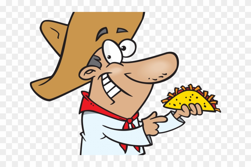 Taco Clipart Mexican Food - Cartoon Mexican Man Transparent - Png Download #3404587