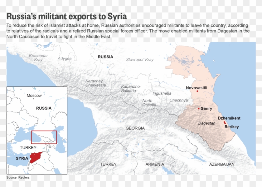 Islamist Militancy In Russia Map Clipart