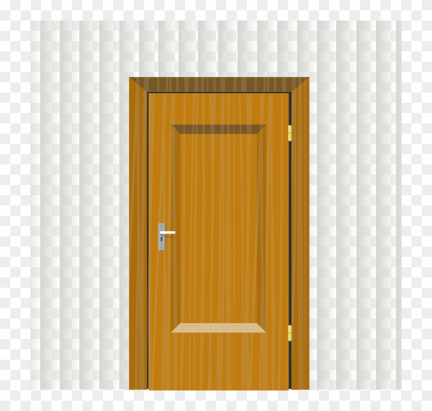 Wall Door Inset Entry Closed Wooden - Door Clip Art - Png Download