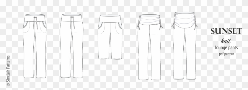 Sinclair Patterns S1073 Sunset Knit Lounge Pants For - Pajamas Clipart