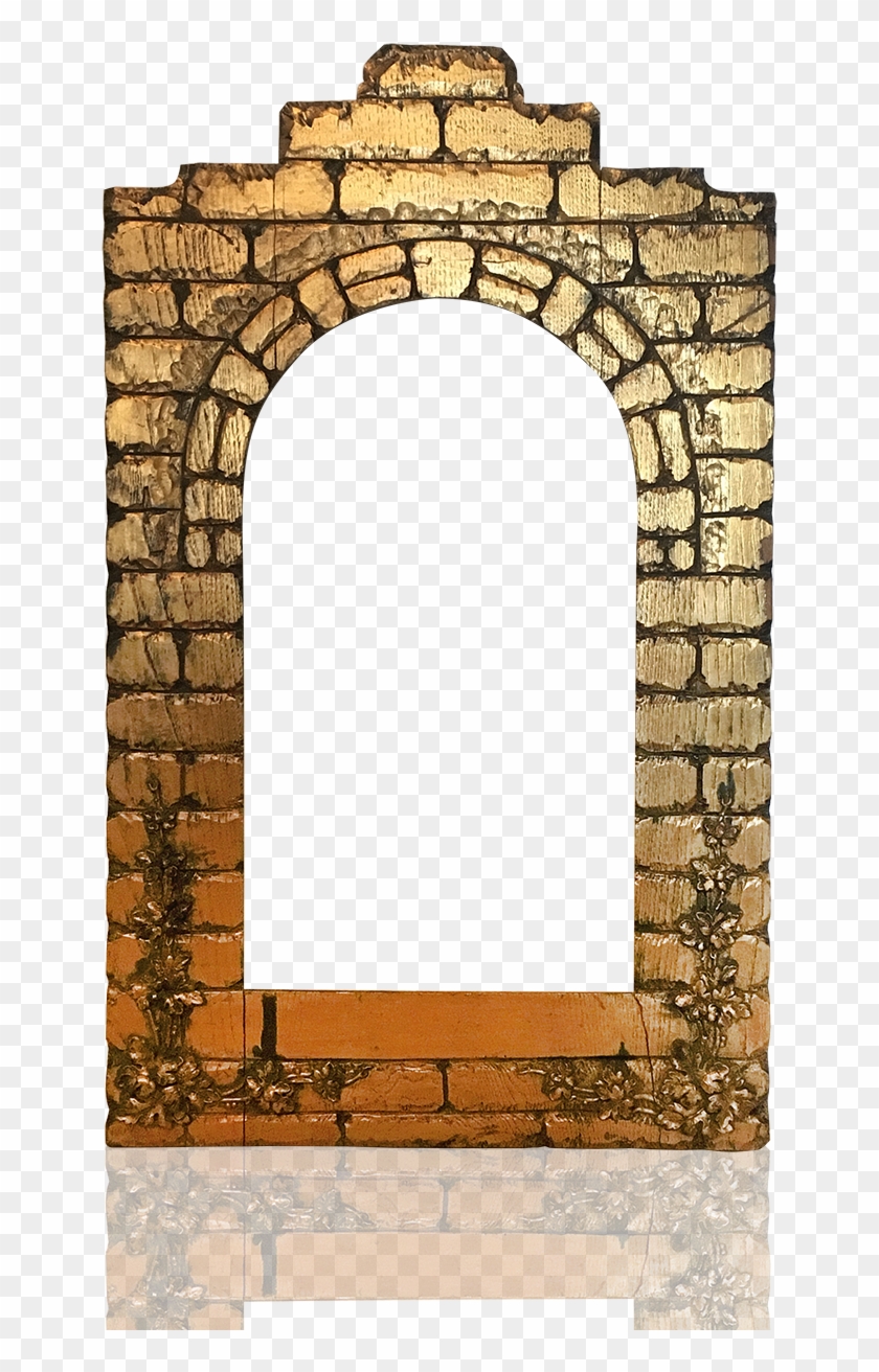 Italian Architectural Picture Frame Carved And Gilded, - Italian Frames Png Clipart #3407944