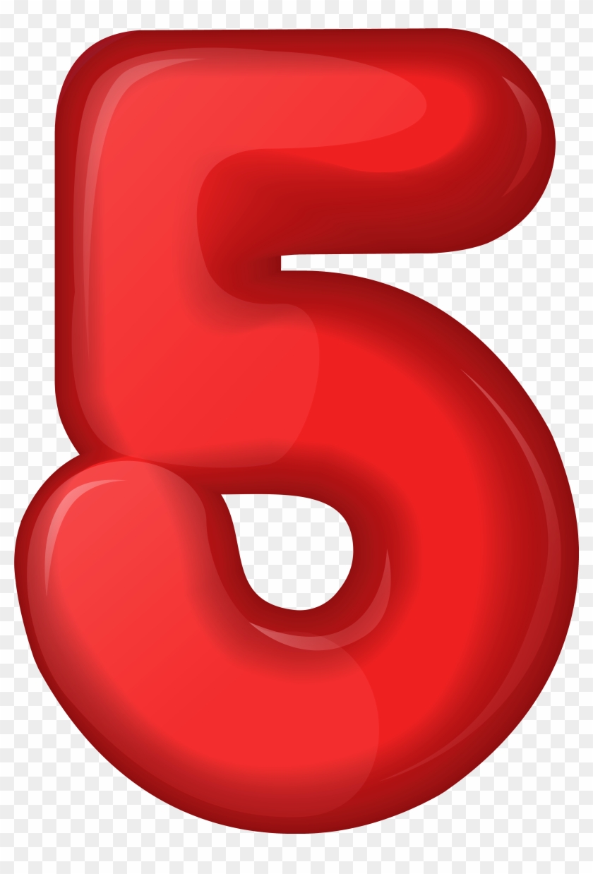 Red Number Five Transparent Png Clip Art - Number Five Red