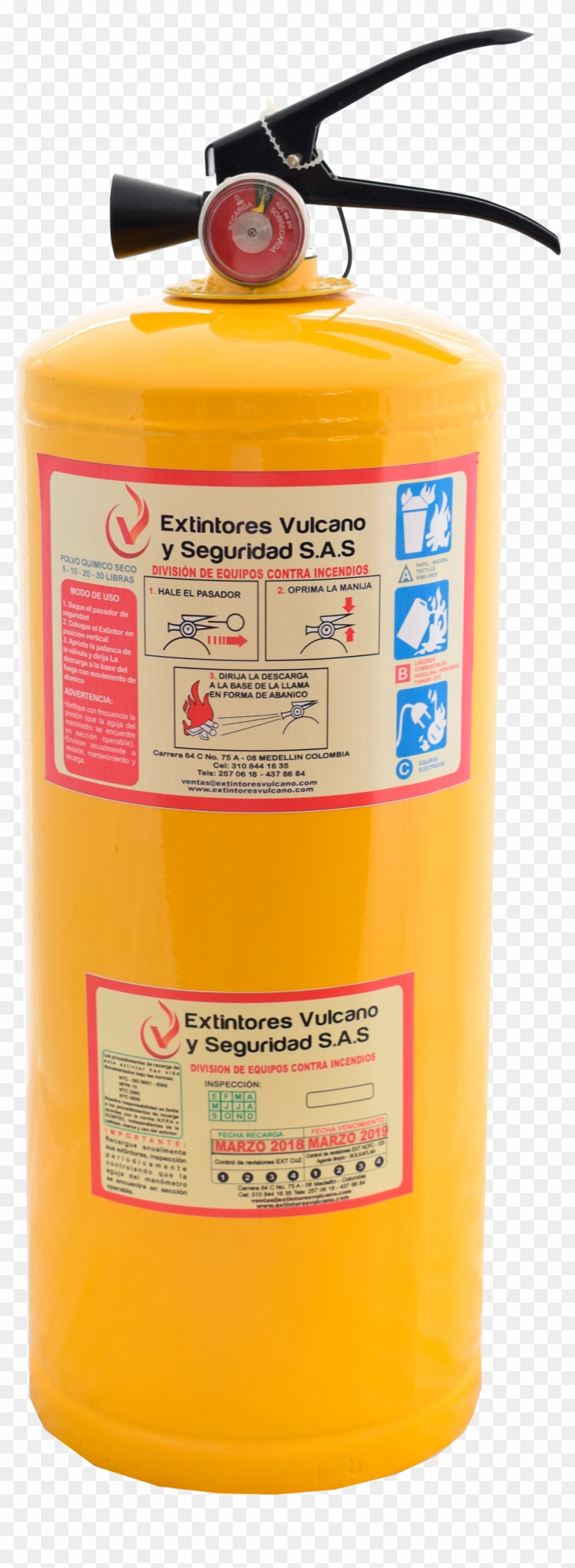 Extintor Polvo Químico Seco Multipropósito Abc - Cylinder Clipart