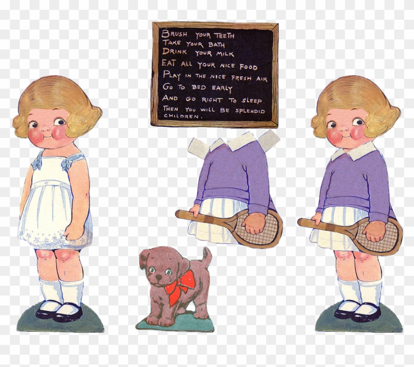 Boneca De Papel, Bonecos, Papel, Menina, Símbolo - Paper Dolls Clip Art - Png Download #3409892