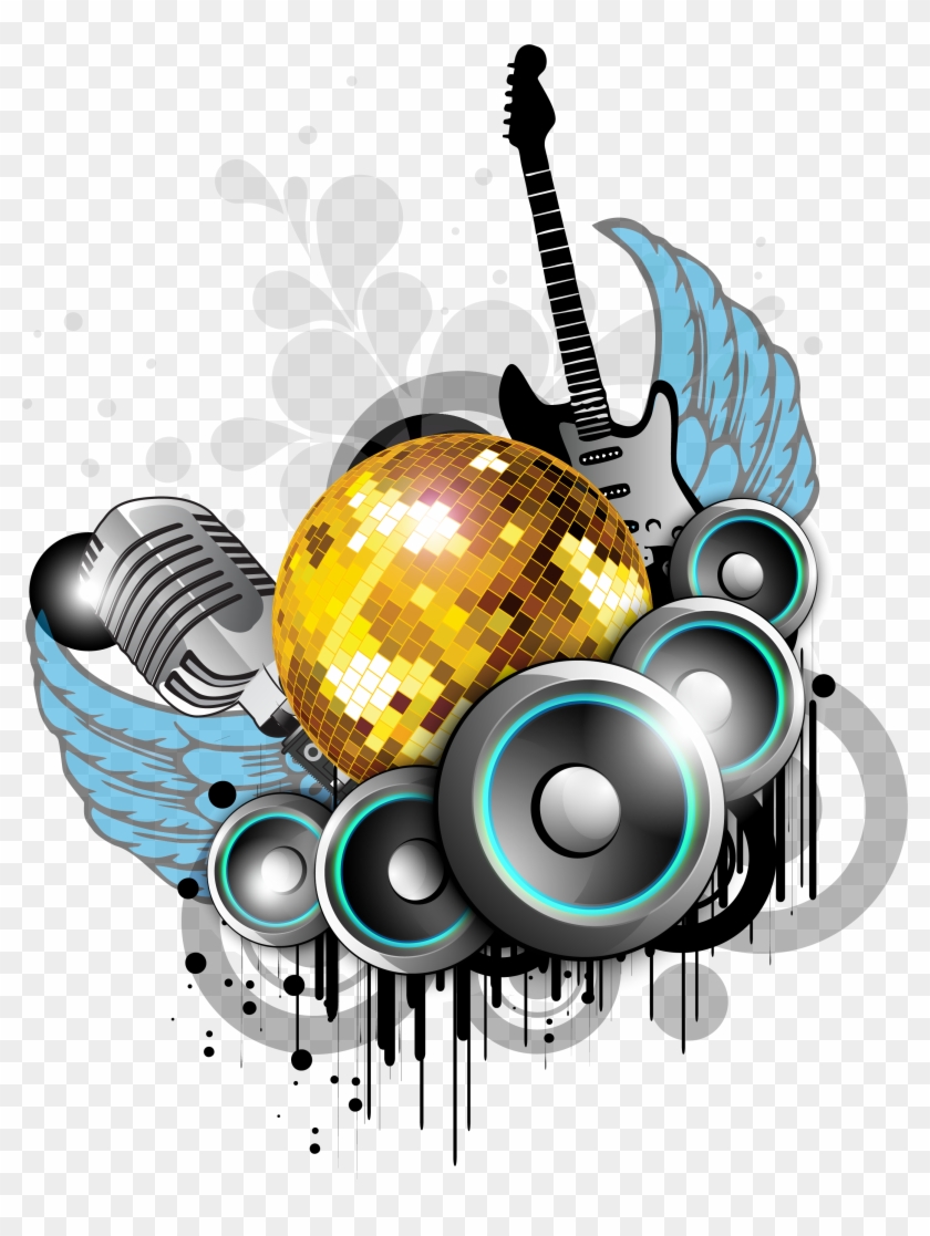 Nightclub Background Music Party - Music Background Design Png Clipart #3410579