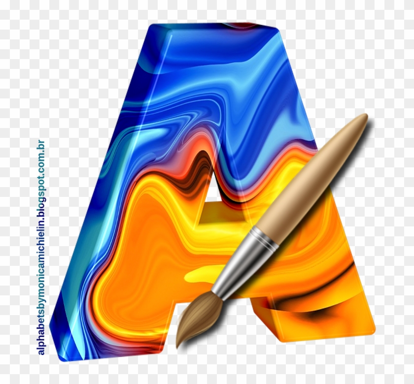 Aquarela Com Pincel Alfabeto Png - Graphic Design Clipart #3411760