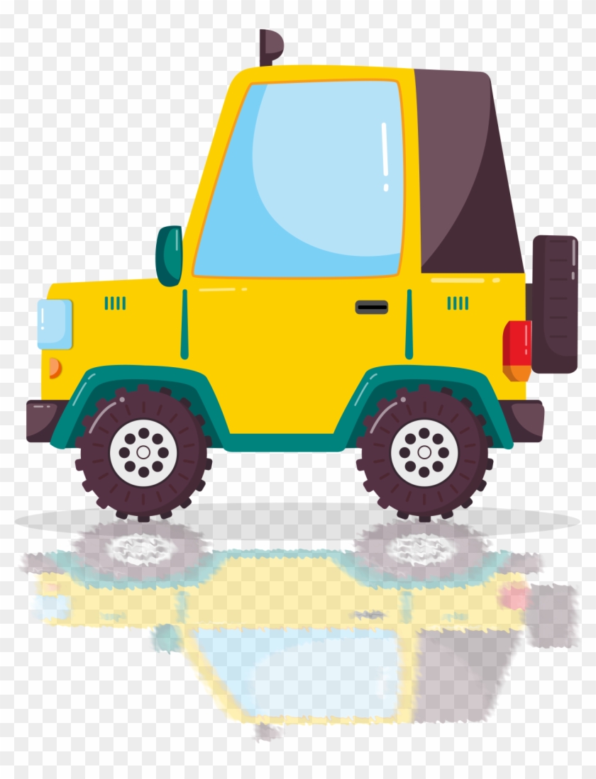 Jeep Coche Amarillo Caricatura Png Y Psd - Jeep Clipart