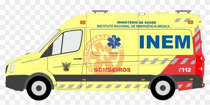 Bombeiros Reforçados Com 75 Ambulâncias De Socorro - Ambulancias Inem Clipart #3412137