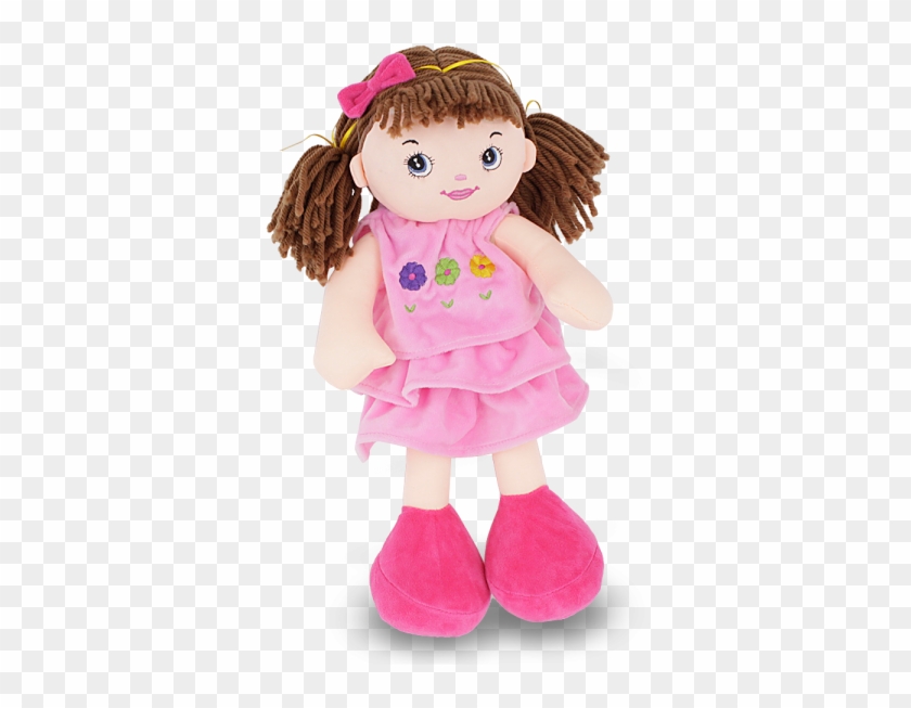 Fo1058rs Boneca De Pel Cia 40 Cm Rosa Com La O 2 - Boneca De Pano Png Clipart