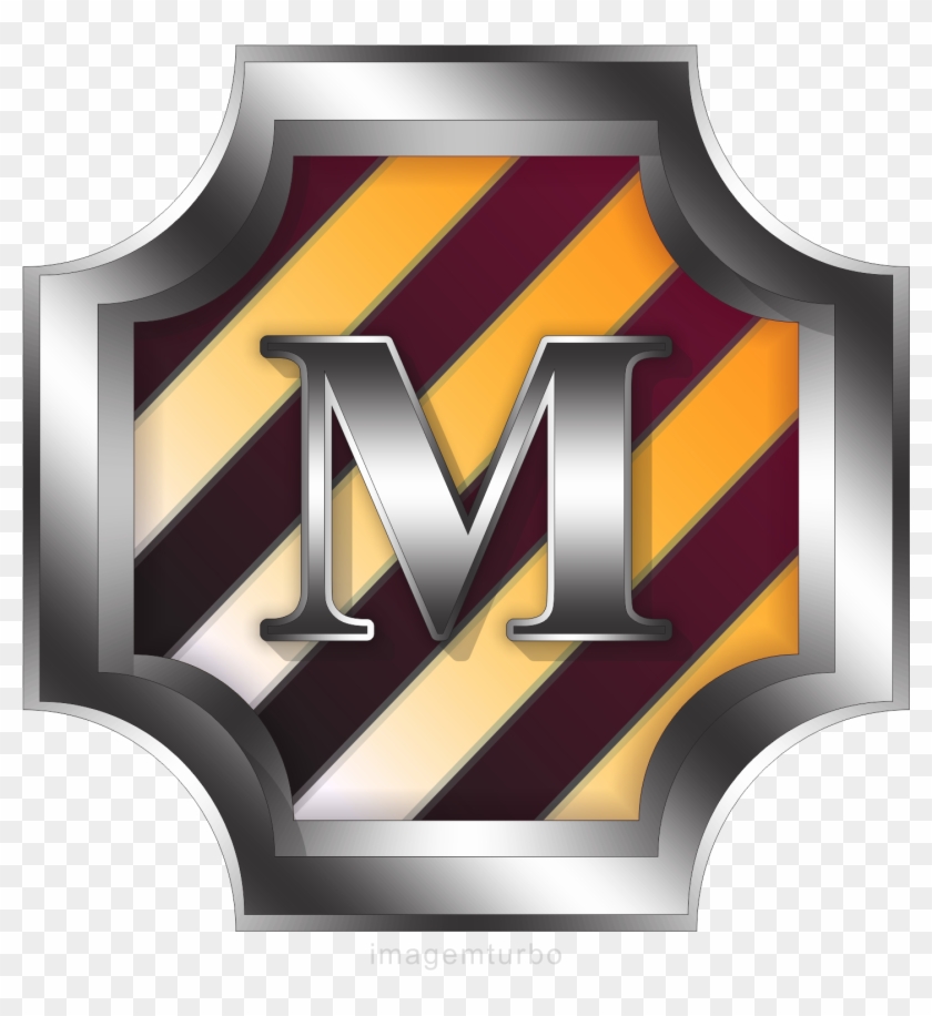 Letra M Em Placa Listrada Com Moldura De Metal - Moldura Com A Letra M Png Clipart