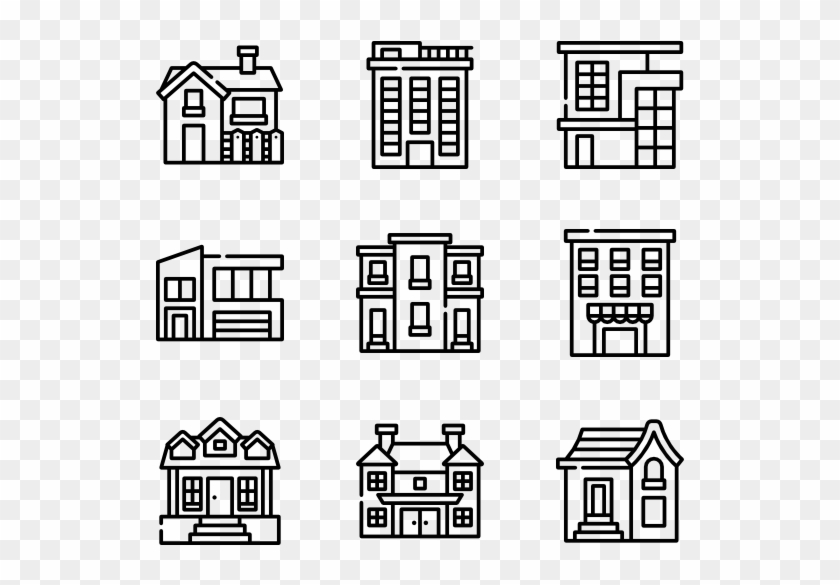 Type Of Houses - Village Icons Clipart