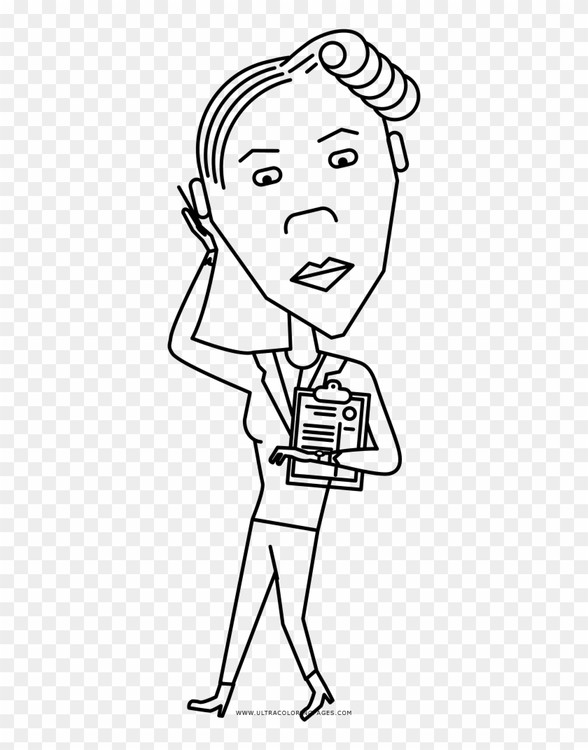 Business Woman Coloring Page Clipart #3413278