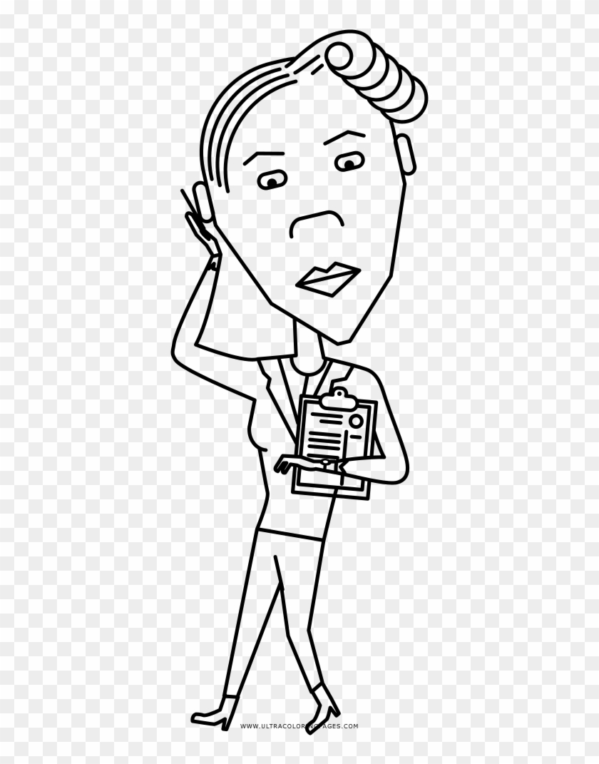 Business Woman Coloring Page Clipart #3413278