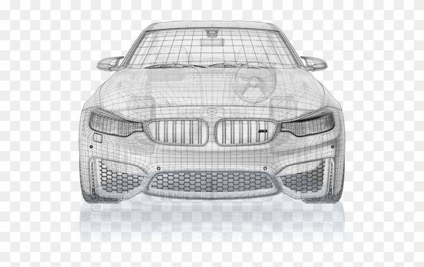 True 3d-view - Wireframe 3d Car Png Clipart