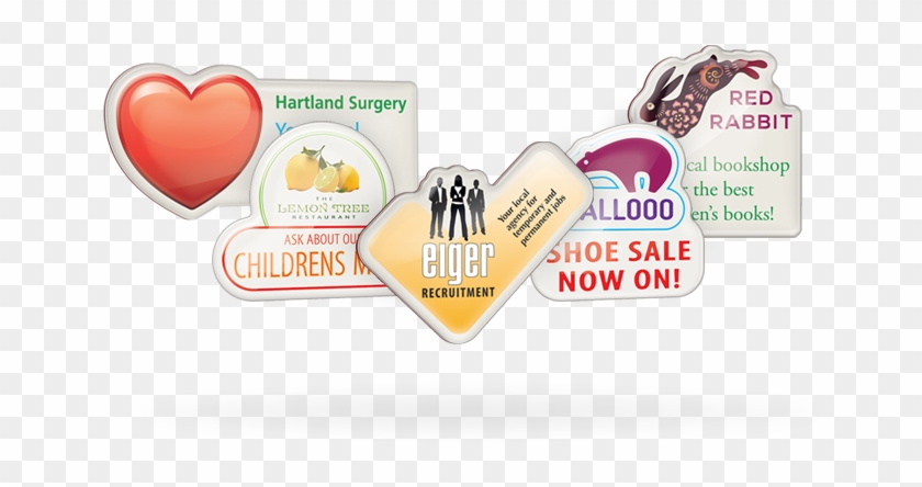 Bespoke Shape Domed Fridge Magnets - Heart Clipart