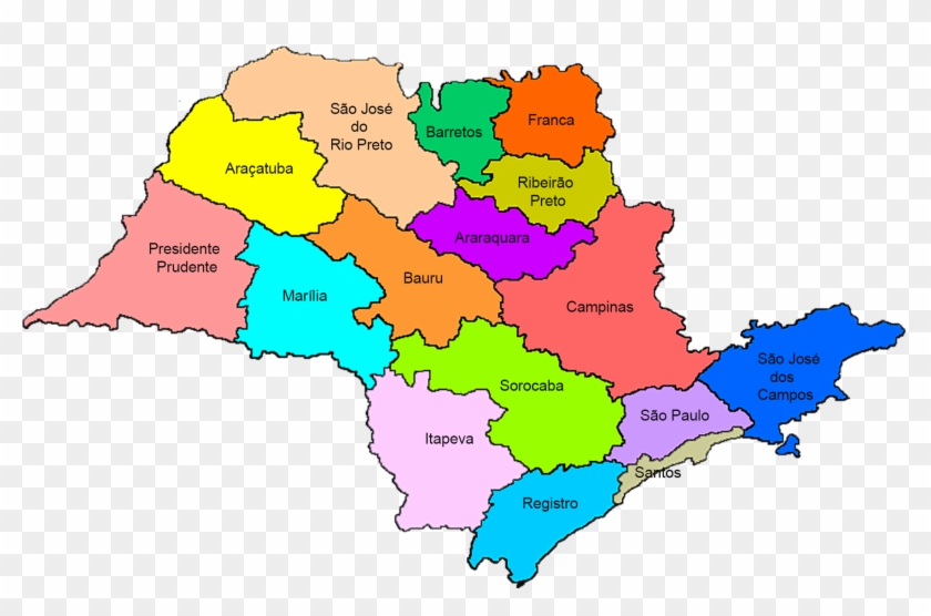 Região Administrativa Ra Governo Estado De Saopaulo - São Paulo Mapa Azul Clipart