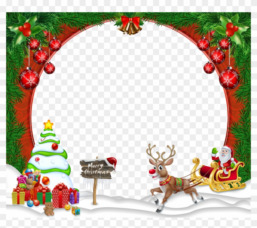 Merry Christmas Transparent Png Frame - Merry Christmas Free Frame Clipart #3415714