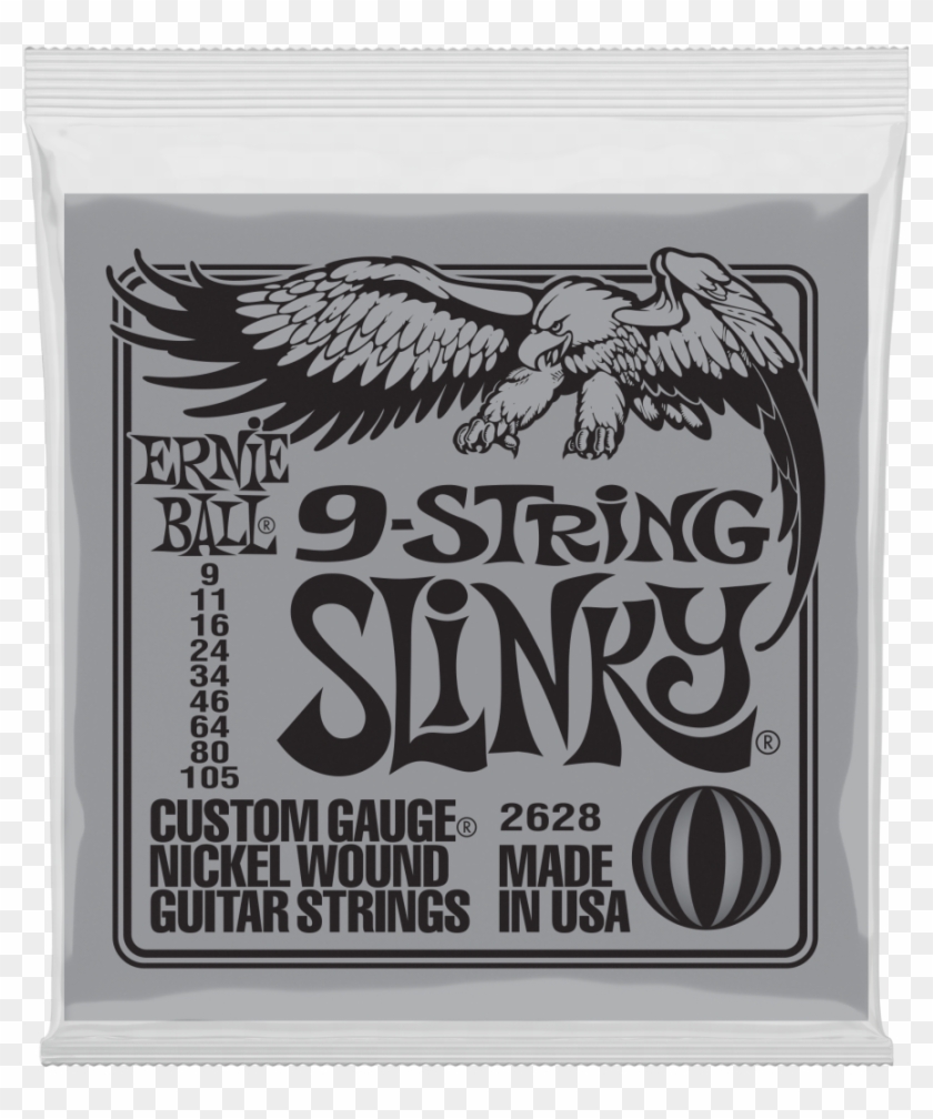 Ernie Ball 9 String Slinky Electric Guitar Set 9 - Ernie Ball Strings Clipart