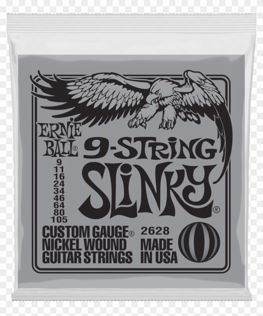 Ernie Ball 9 String Slinky Electric Guitar Set 9 - Ernie Ball Strings Clipart #3415822