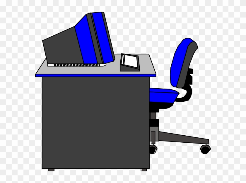 Office Desk Svg Clip Arts 600 X 546 Px - Office Computer Clipart Transparent - Png Download #3416661