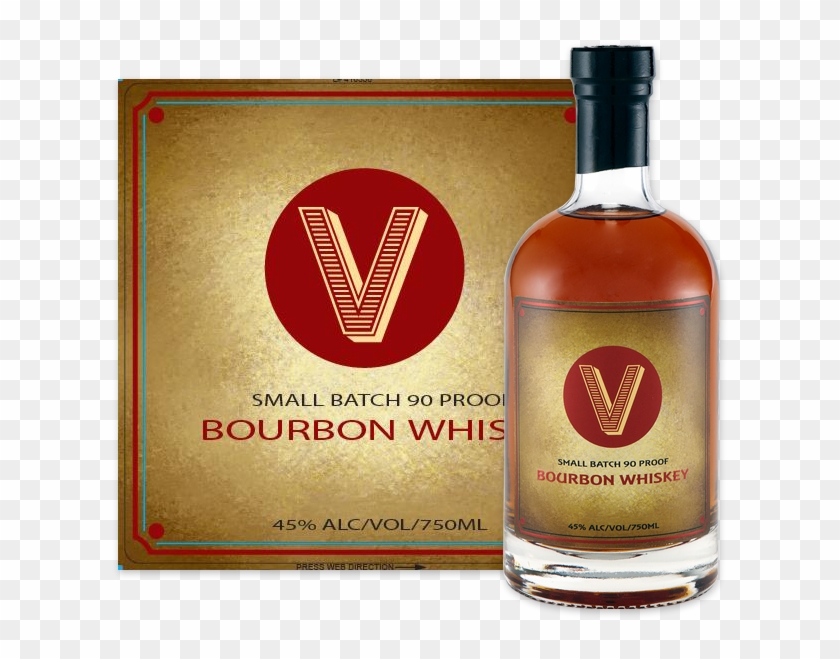 V Bourbon Whiskey - Glass Bottle Clipart