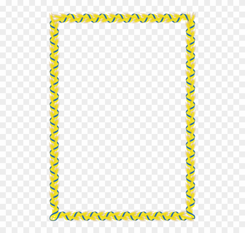 Vector, Marco, Foto, Espiguillas, Bandera Ucraniana - Simple Border Design Yellow Clipart