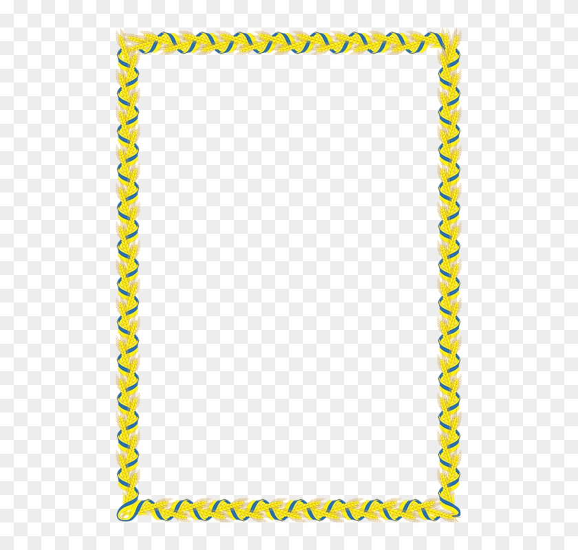 Vector, Marco, Foto, Espiguillas, Bandera Ucraniana - Simple Border Design Yellow Clipart #3417400