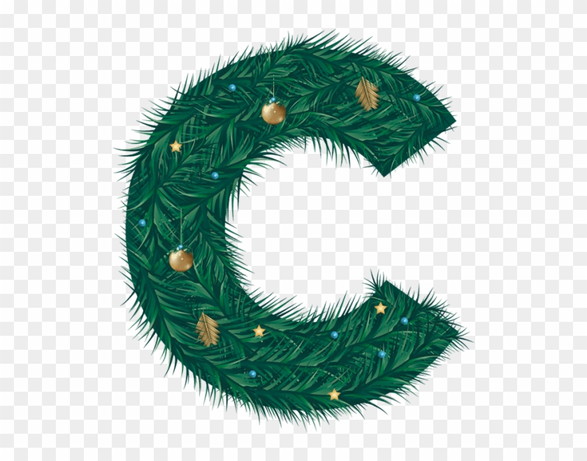Christmas Decoration Font - Letter C In Christmas Decoration Clipart