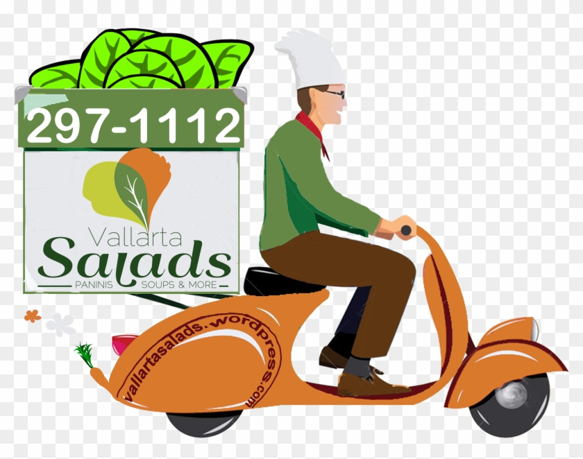 Vallarta Salads Delivery - Scooter Clipart #3418176