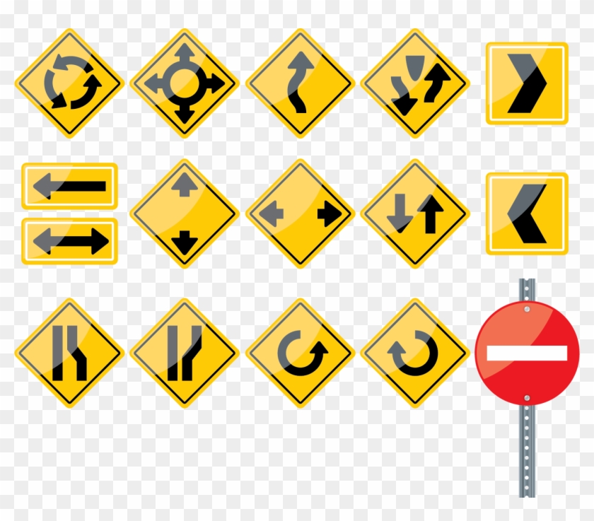 Euclidean Vector Traffic Computer File - Traffic Circle Sign Clipart #3418545