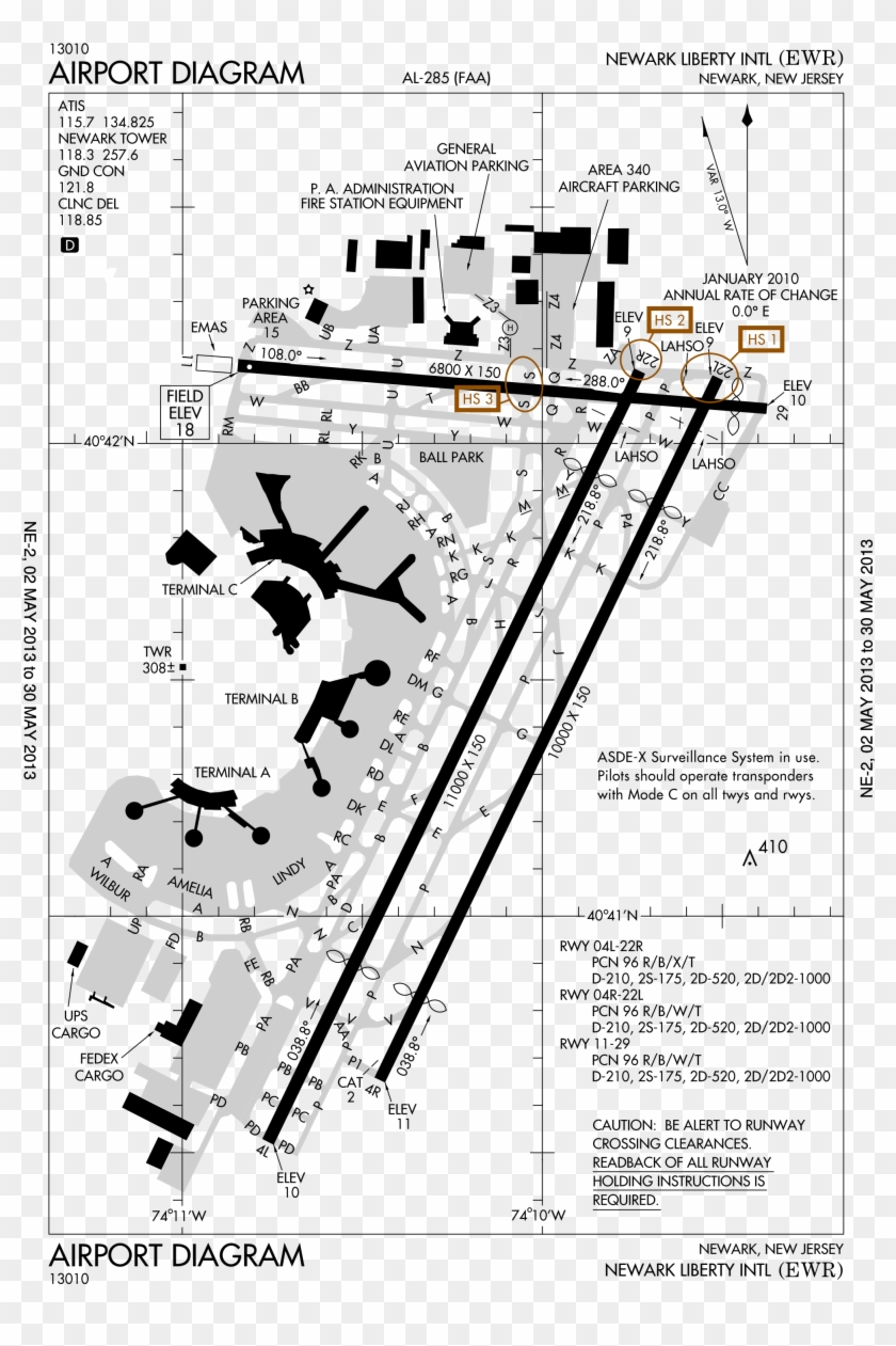 A Map Of Newark's Runways And Taxiways As They Currently - Ewr Airport Diagram Clipart #3418808
