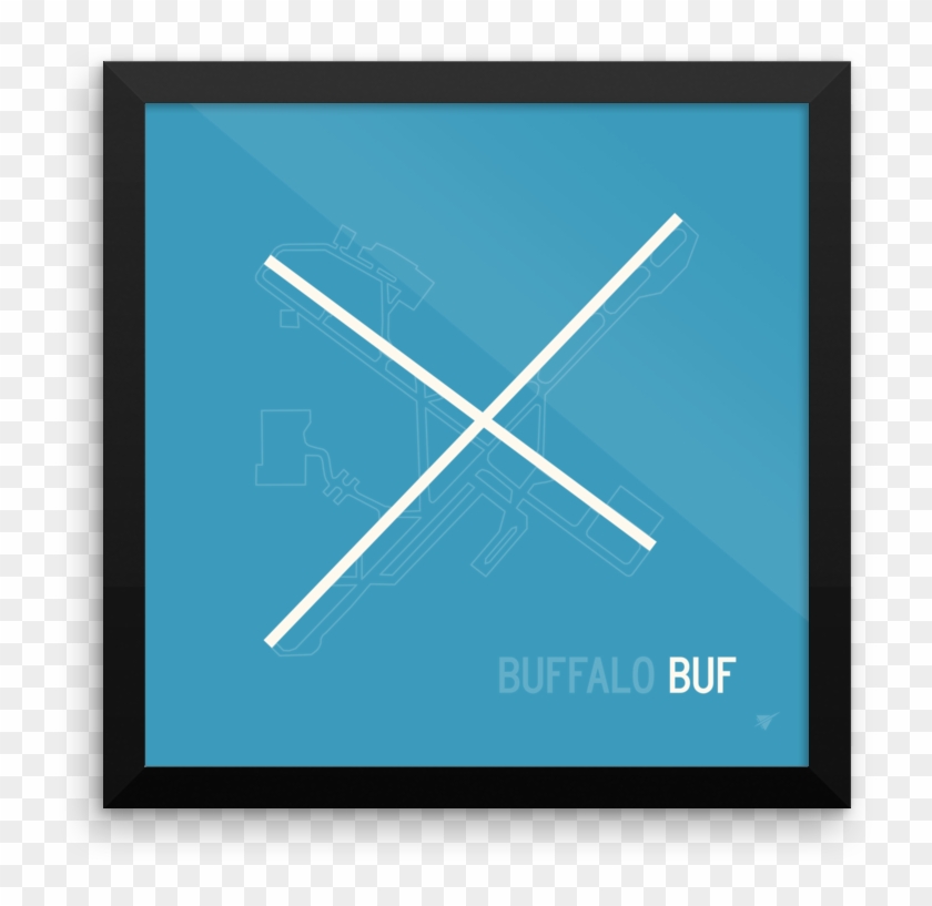 Buf Buffalo Airport Framed Square Poster - Graphic Design Clipart #3419153