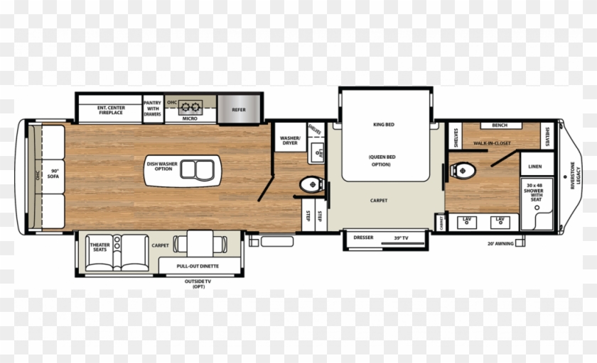 2020 Riverstone Legacy 38fb2 Floor Plan Img - Recreational Vehicle Clipart