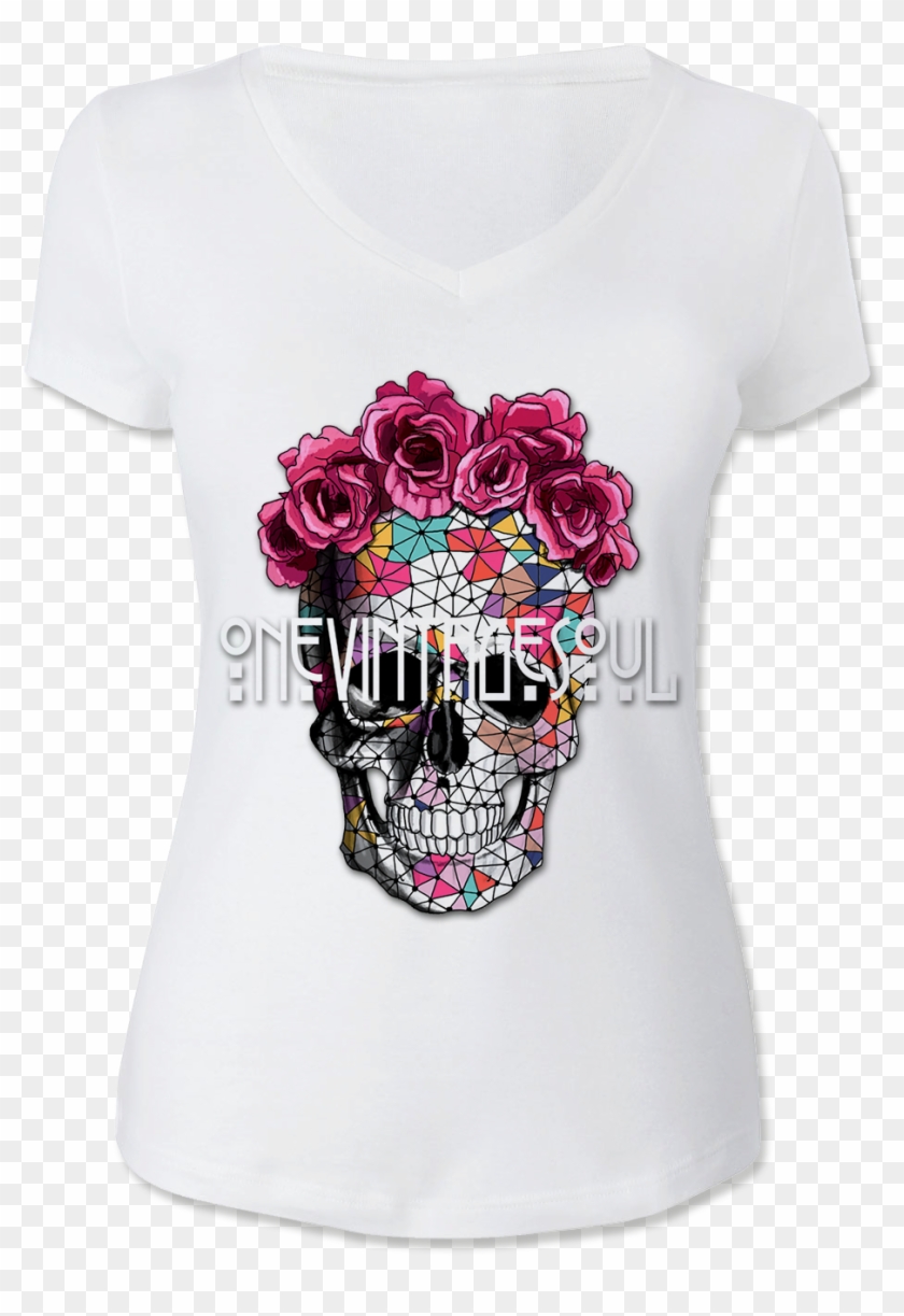 Digital Printing - Women Skull Art T Shirt Clipart