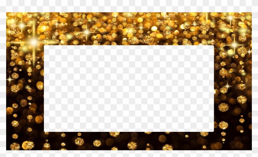 Moldura Ouro-1 Foto Rectangular - Gold And Black Glitter Clipart #3420071