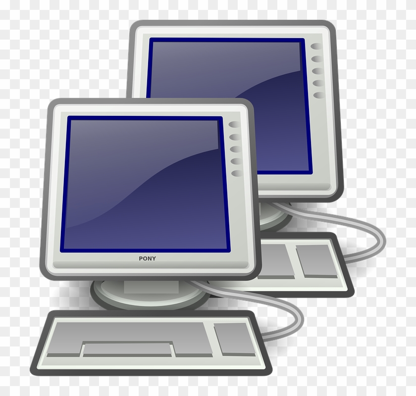 Network Computer Workstations Lan Connected Icon - Online Clip Art - Png Download