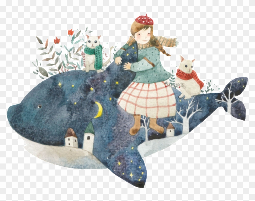 Painted Fairy Tale Shark Fairy Pattern , Png Download - Illustration Clipart