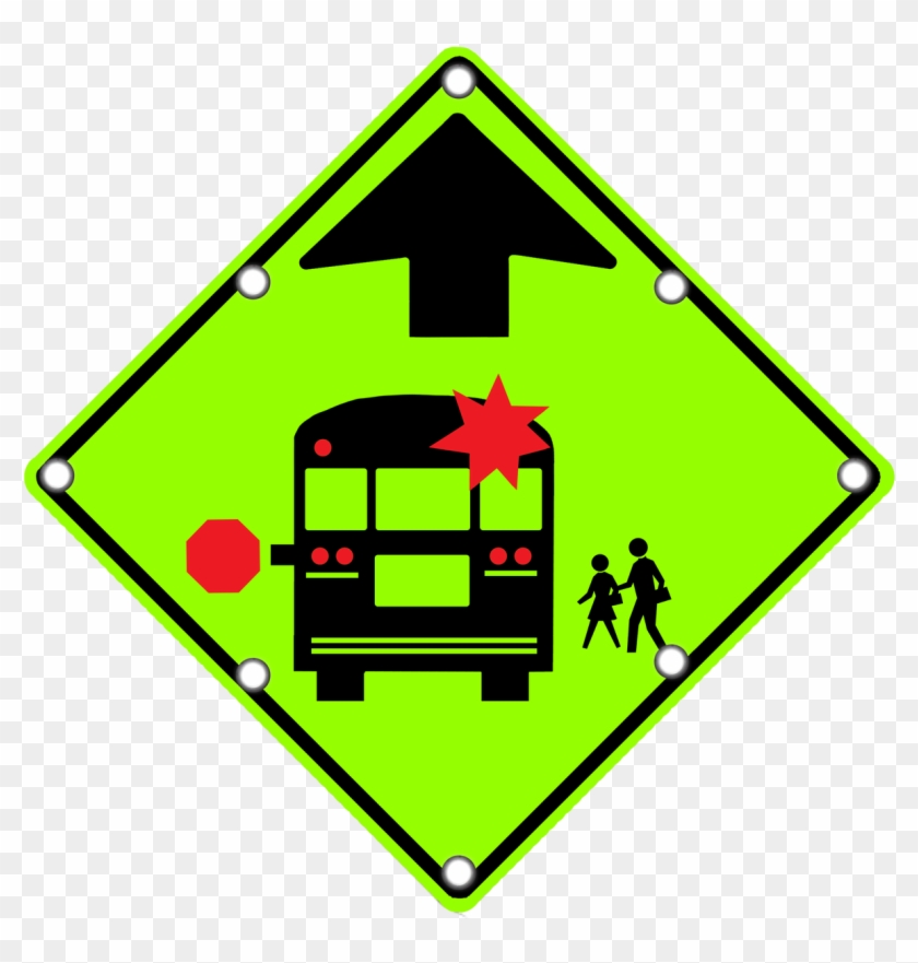 S3-1 School Bus Stop Ahead - School Bus Stop Ahead Sign Clipart #3421520