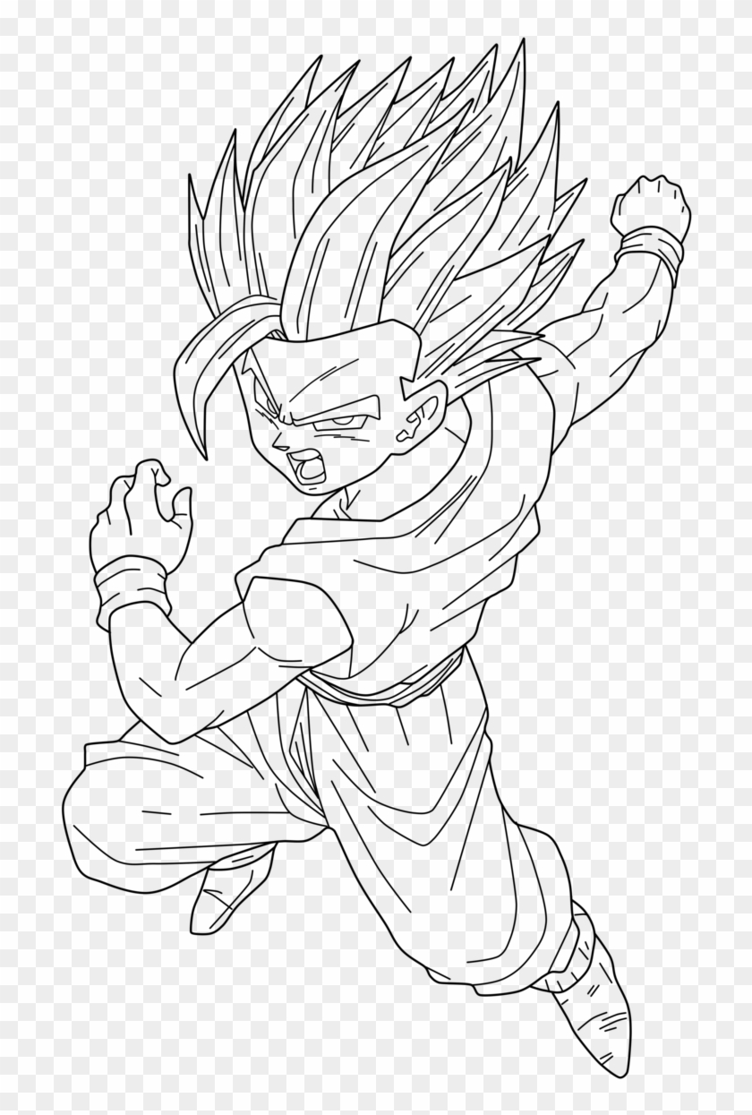 Gohan Drawing Super Saiyan - Super Saiyan 2 Gohan Drawing Clipart