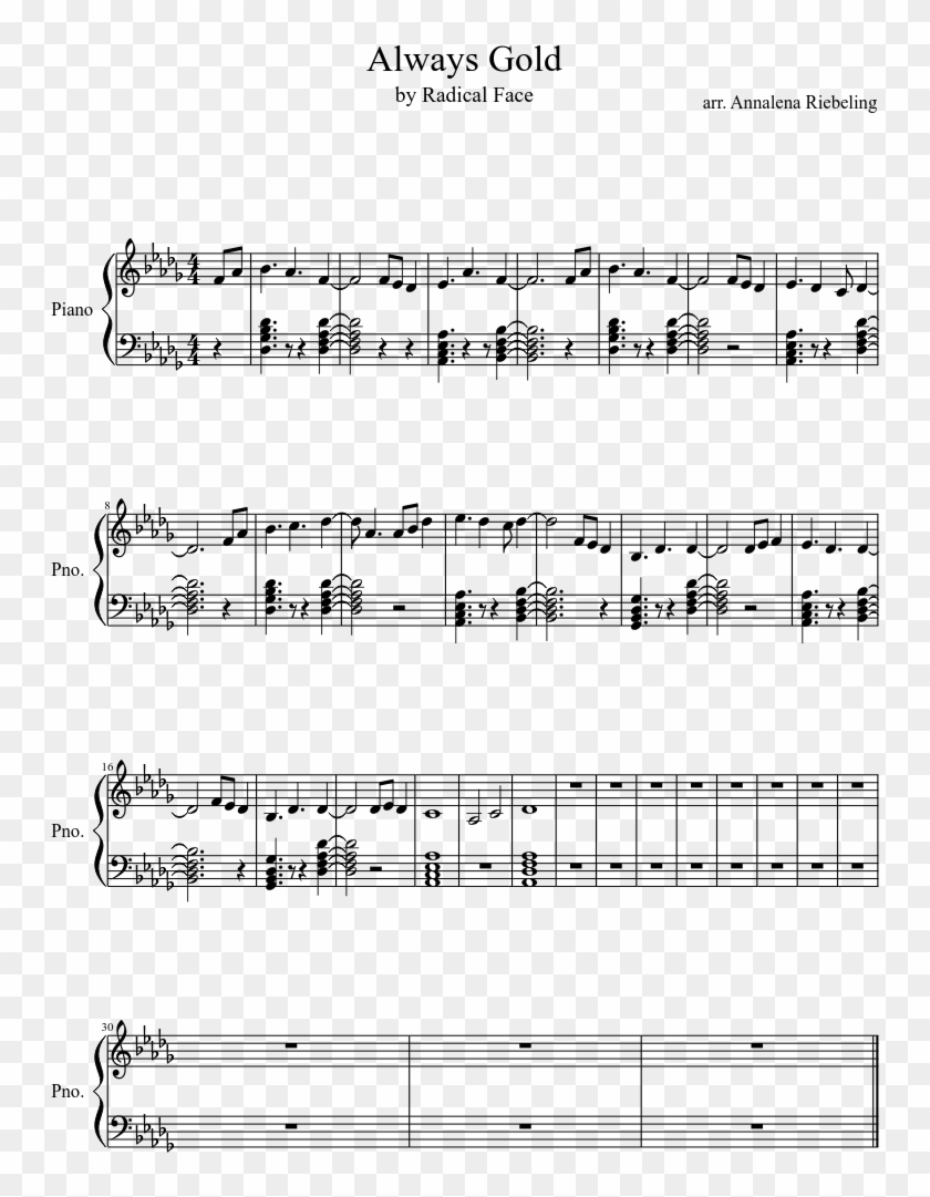 Always Gold Intro - Something About Us Sheet Music Clipart