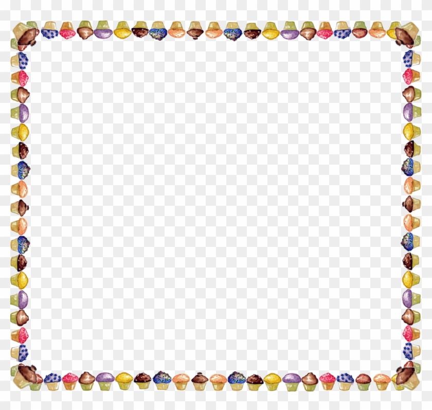 Cupcake Border Clip Art - Cupcake Border Landscape - Png Download