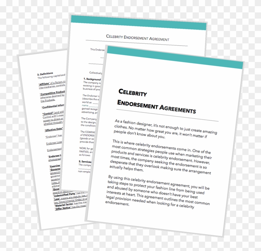 Celebrity Endorsement Agreement Product Picture Clipart