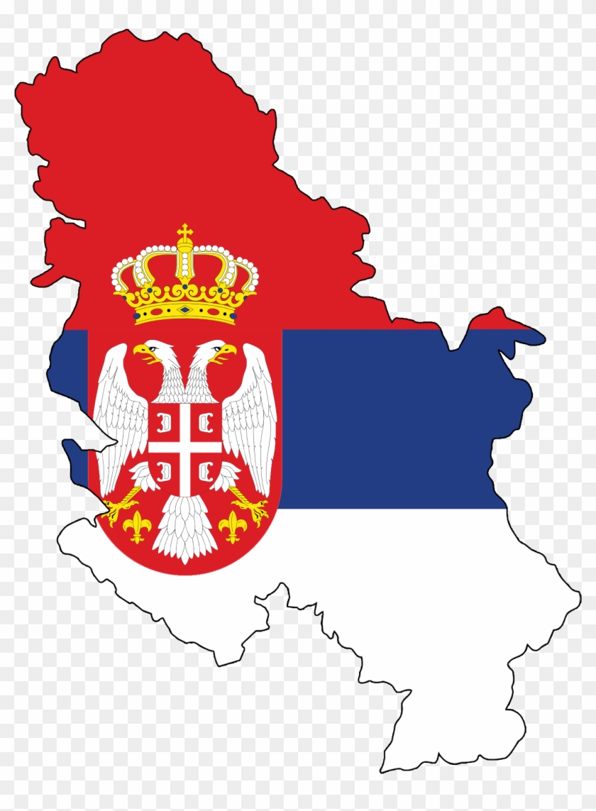 Serbia Map Flag Contour Borders 1500643 - Serbian Flag Clipart