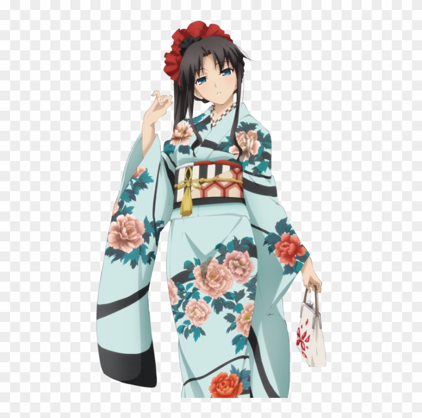 Rin Tohsaka - Tohsaka Rin Kimono Figure Clipart #3426100