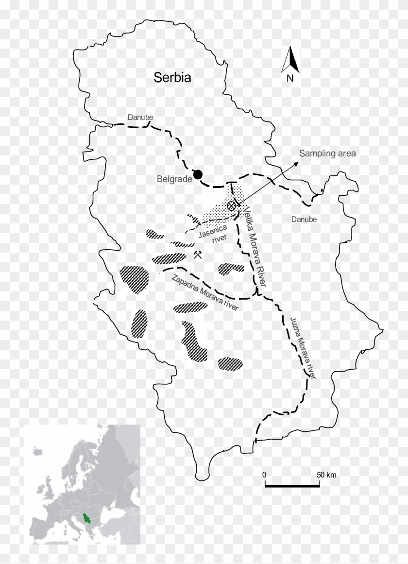 Location Of The Study Area In Serbia - Europe Clipart