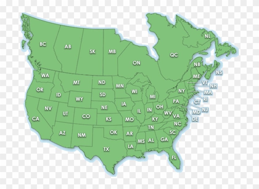 Great Map Of All Areas Of North America Including Central - Us And Canada Map Png Clipart