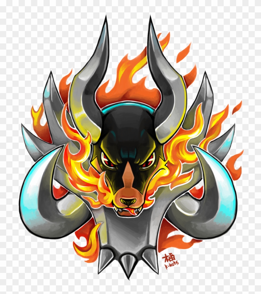 Mega Houndoom Used Fire Fang Tatto By K-hots - Houndoom Clipart #3429549