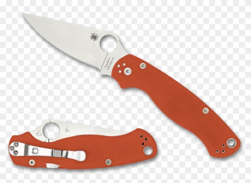 Spyderco Paramilitary™ 2 Burnt Orange Cpm® Rex® 45 - Spyderco Military 2 Clipart #3429923