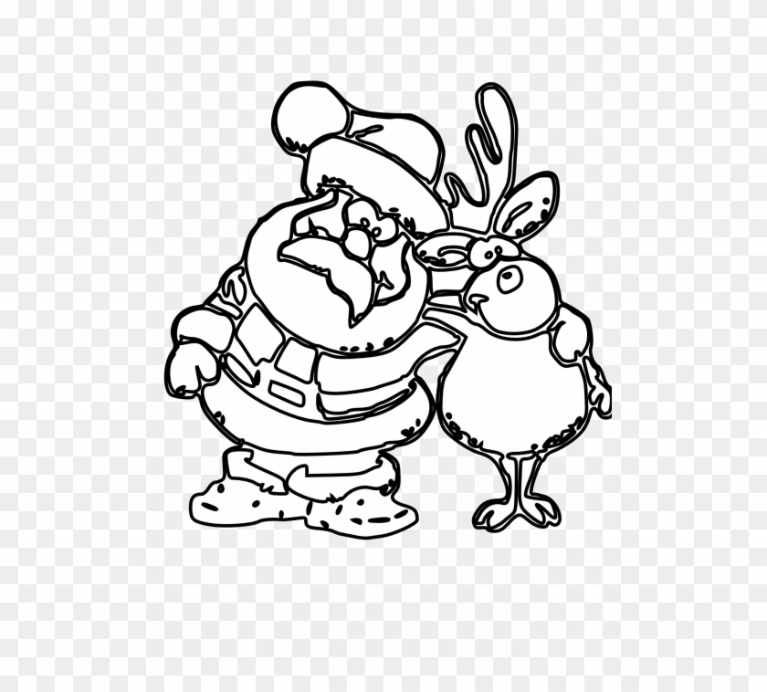 Santa Coloring Books With Book Png Royalty Free Download - Santa Clipart Black And White Transparent Png